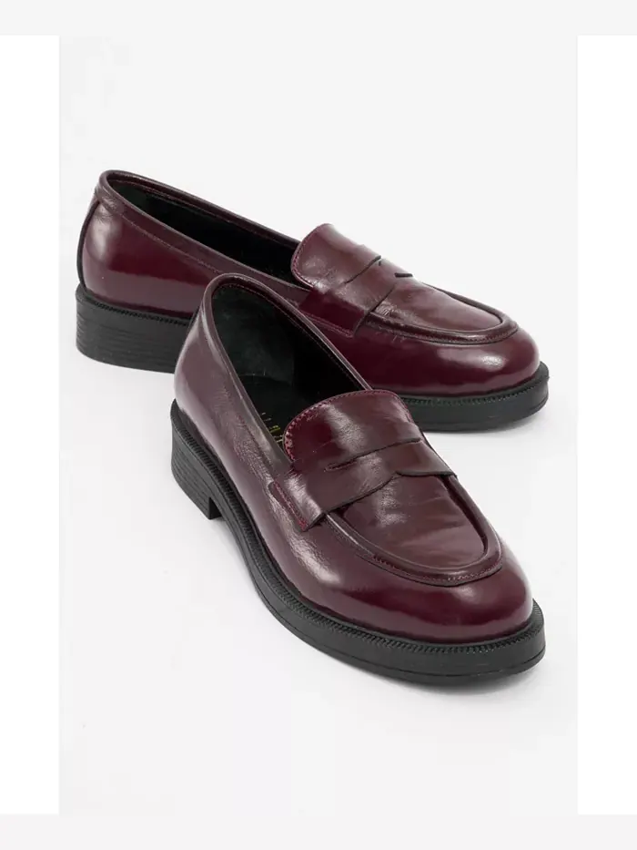 Лоферы Bree Platform Penny Leather Loafer (Women) Forever & Always Shoes — изображение 1 из 5, бордовый