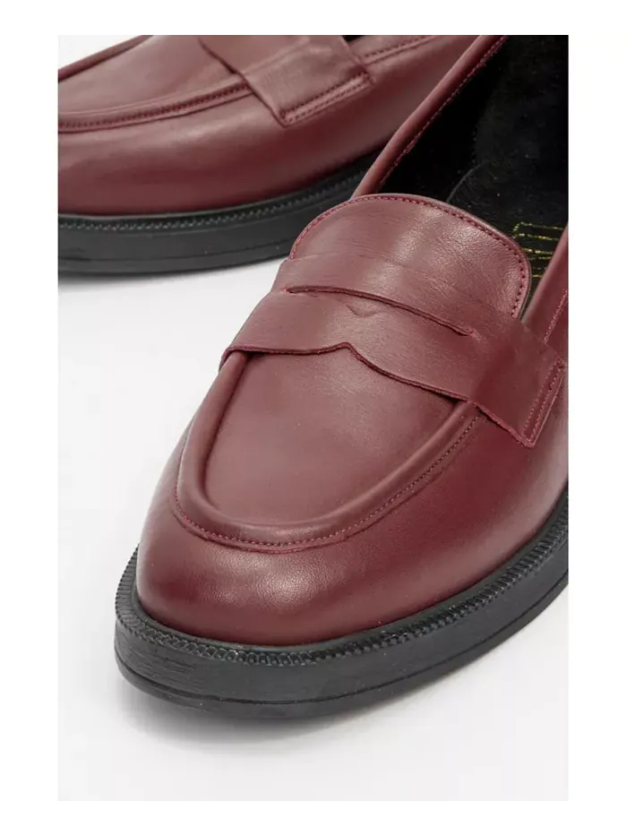 Лоферы Bree Platform Penny Leather Loafer (Women) Forever & Always Shoes — изображение 3 из 3, бордовый