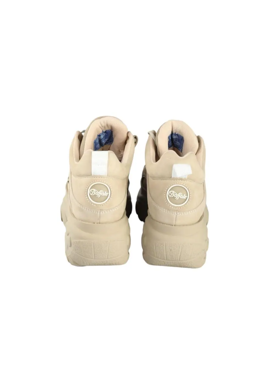Классические женские низкие кожаные кроссовки Buffalo Boots — изображение 5 из 7, бежевый