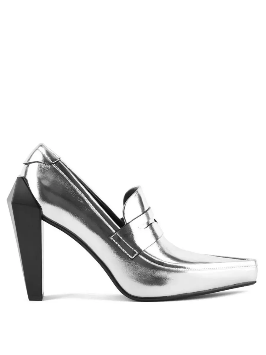 Женские высокие лоферы Gem United Nude — изображение 2 из 6, серебряный
