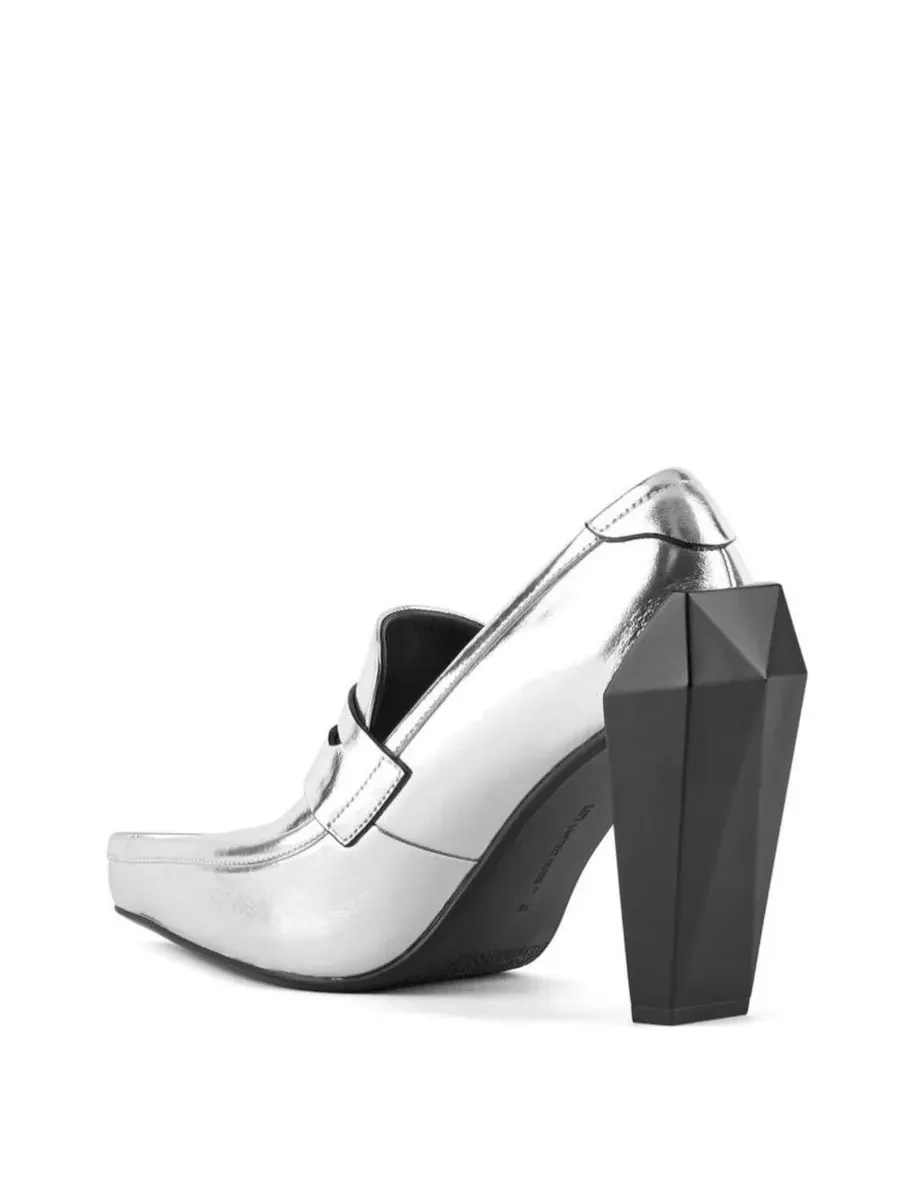 Женские высокие лоферы Gem United Nude — изображение 3 из 6, серебряный
