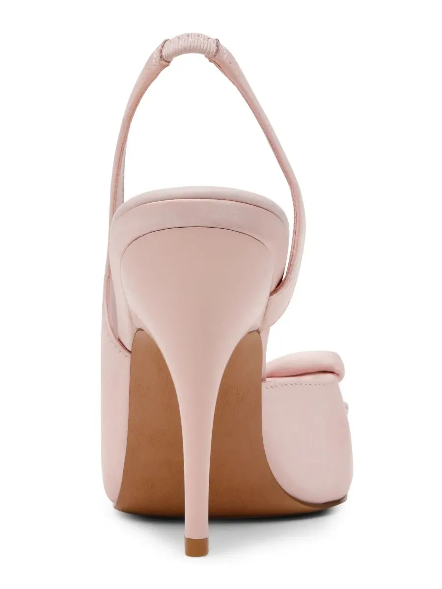 Туфли-босоножки на каблуке с бантом, модель Flounce Slingback Steve Madden — изображение 3 из 7, розовый