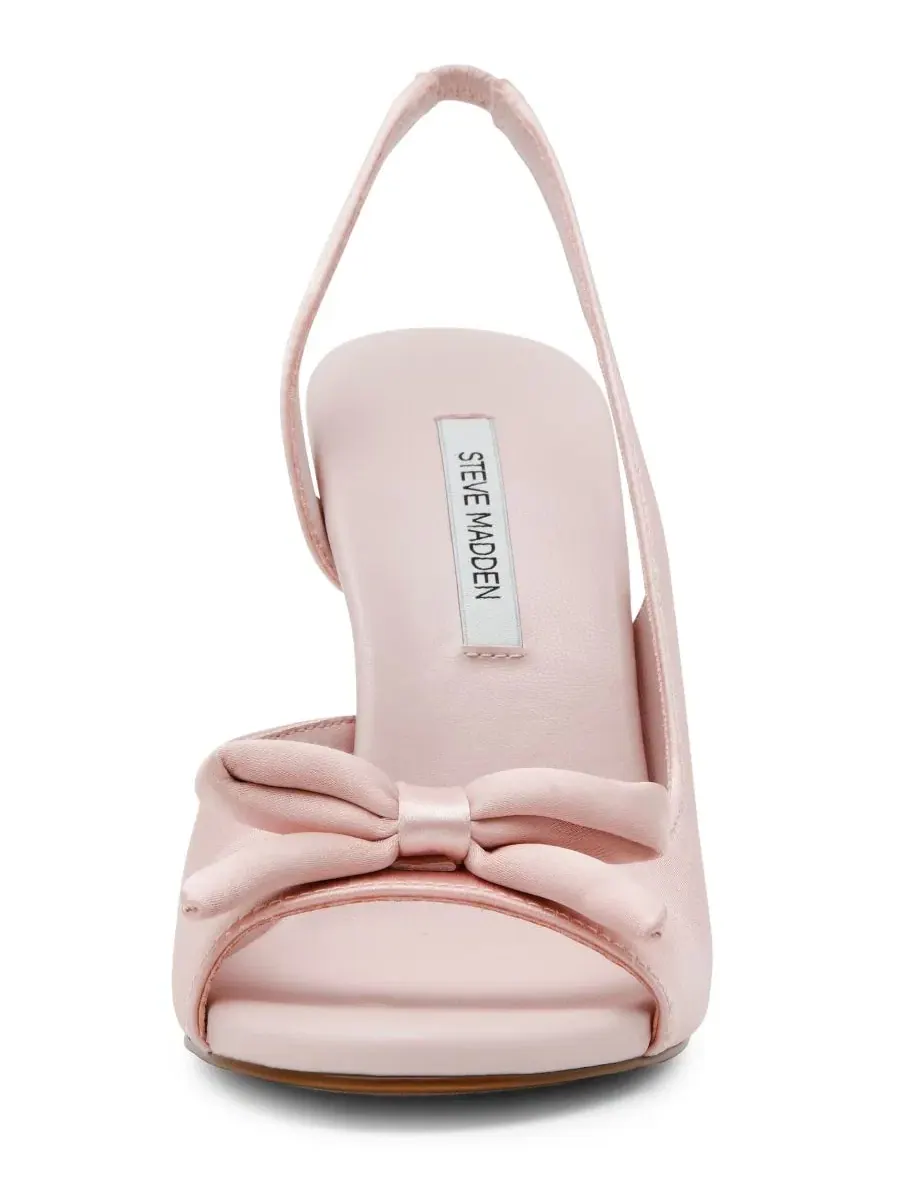 Туфли-босоножки на каблуке с бантом, модель Flounce Slingback Steve Madden — изображение 6 из 7, розовый