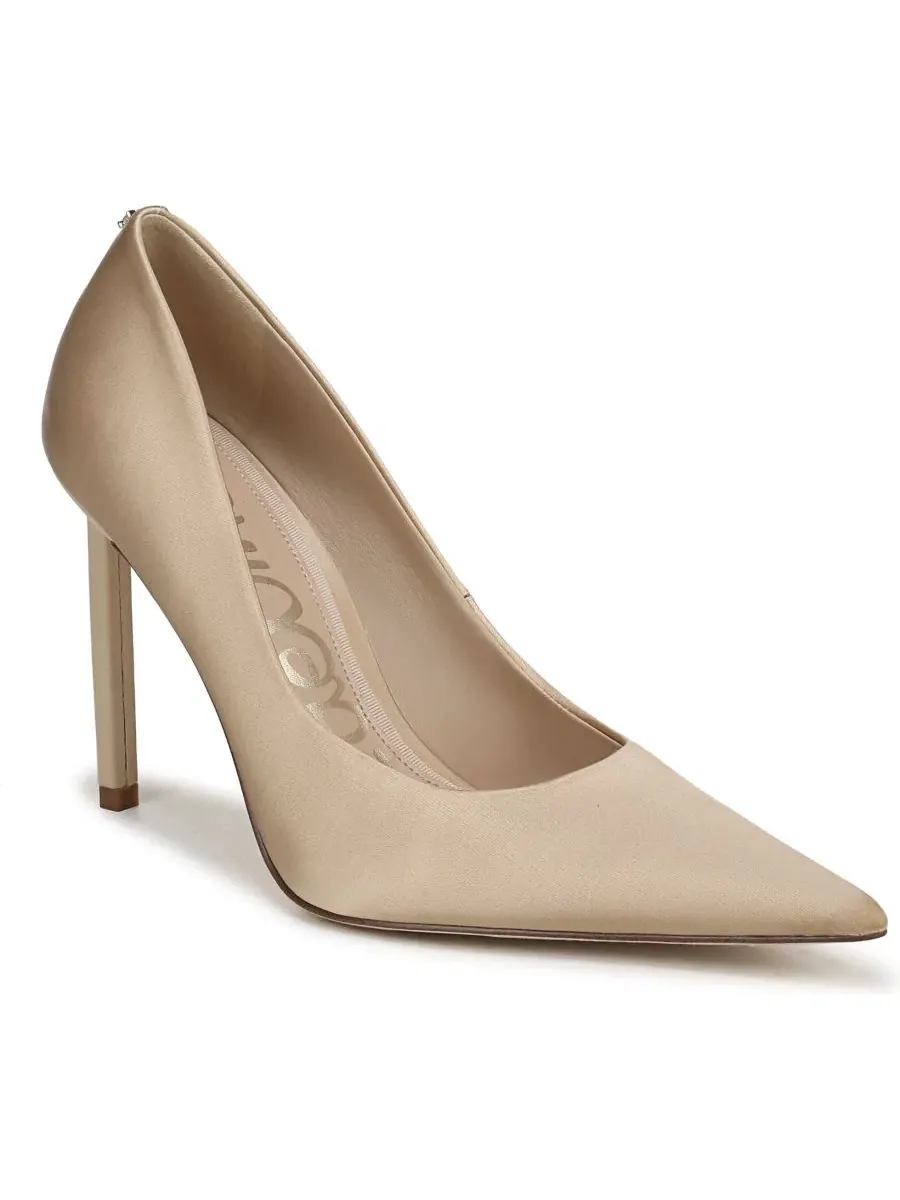 Туфли-лодочки на каблуке Talula Pointed Toe Sam Edelman, Champagne Satin Fabric