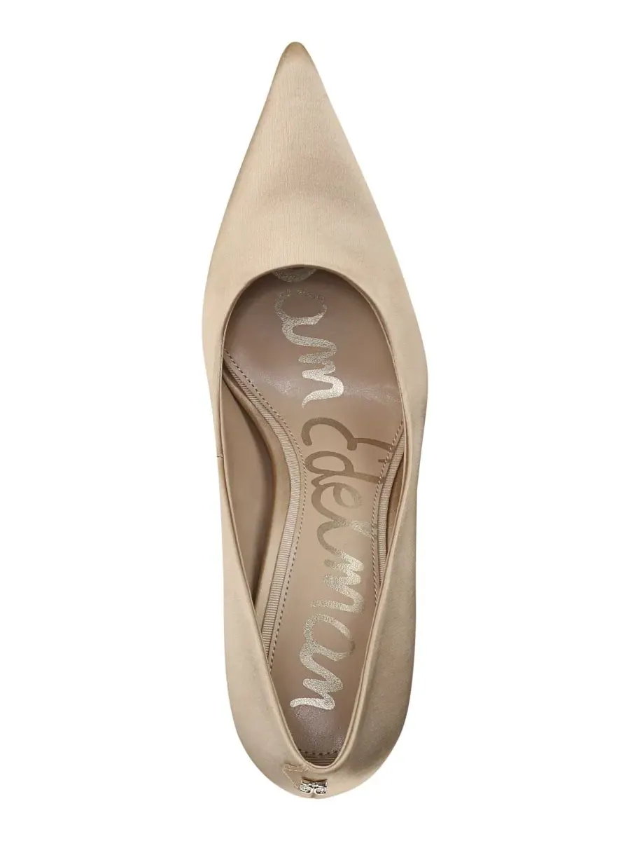 Туфли-лодочки на каблуке Talula Pointed Toe Sam Edelman, Champagne Satin Fabric — изображение 4 из 5