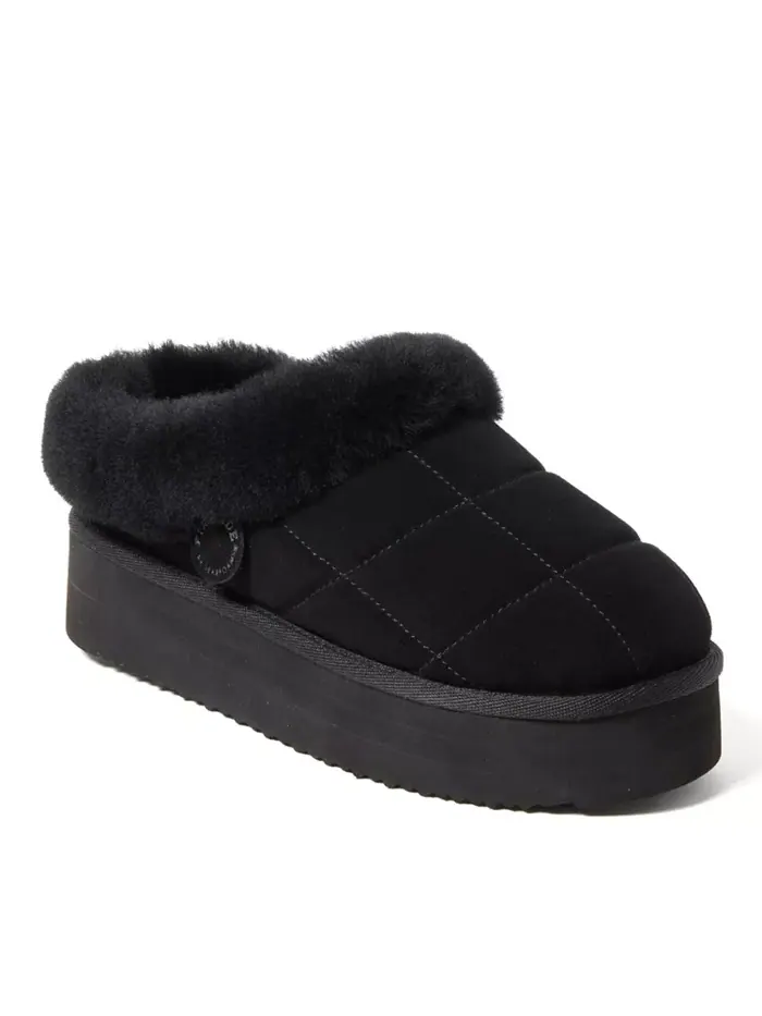 Fireside by Women's Bendigo - Квадратные платформенные тапочки-клоги из натуральной овчины с