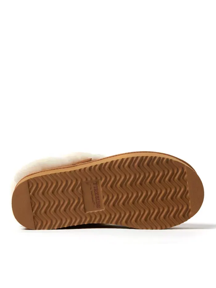 Fireside by Women's Bendigo - Квадратные платформенные тапочки-клоги из натуральной овчины с — изображение 2 из 5, орех