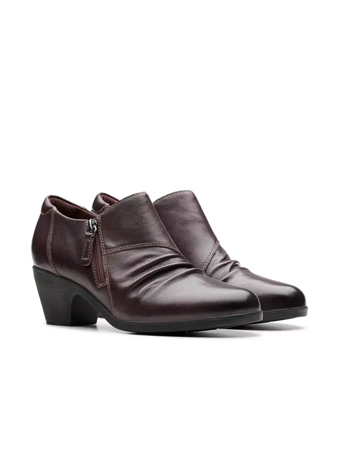 Ботинки женские Clarks Emily 2 Braley кожаные на блочном каблуке — изображение 5 из 13, коричневый