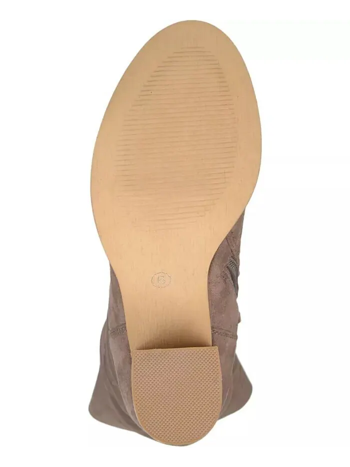 Женские сапоги Kaison Wide Calf Stacked Heel выше колена Journee Collection — изображение 2 из 8, тауп