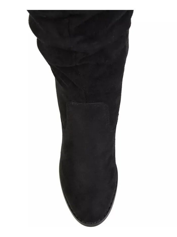Женские сапоги Kaison Wide Calf Stacked Heel выше колена Journee Collection — изображение 3 из 8, черный