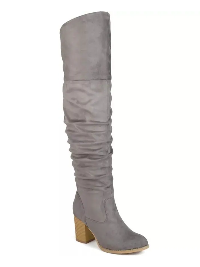 Женские сапоги Kaison Wide Calf Stacked Heel выше колена Journee Collection