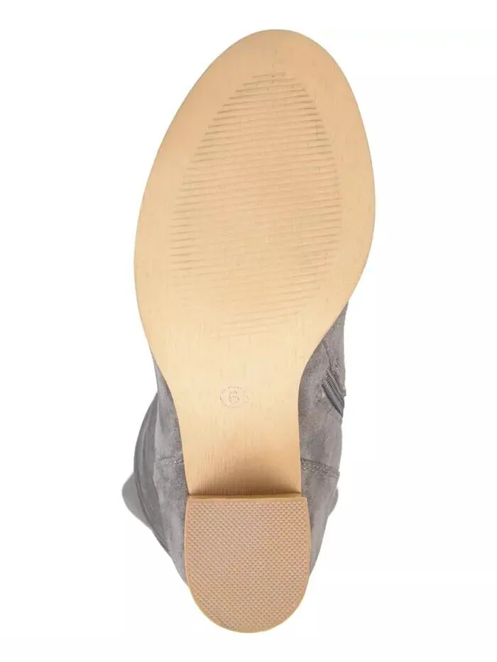 Женские сапоги Kaison Wide Calf Stacked Heel выше колена Journee Collection — изображение 2 из 8, серый