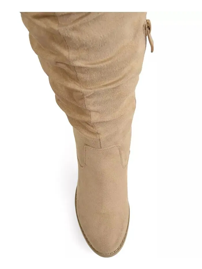 Женские сапоги Kaison Wide Calf Stacked Heel выше колена Journee Collection — изображение 5 из 8, серый