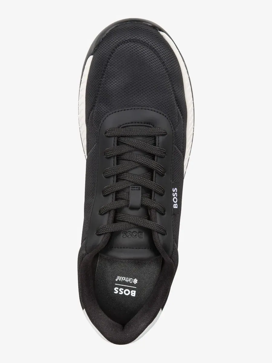 Мужские беговые кроссовки на шнуровке Boss By Hugo Boss — изображение 4 из 5, черный/белый