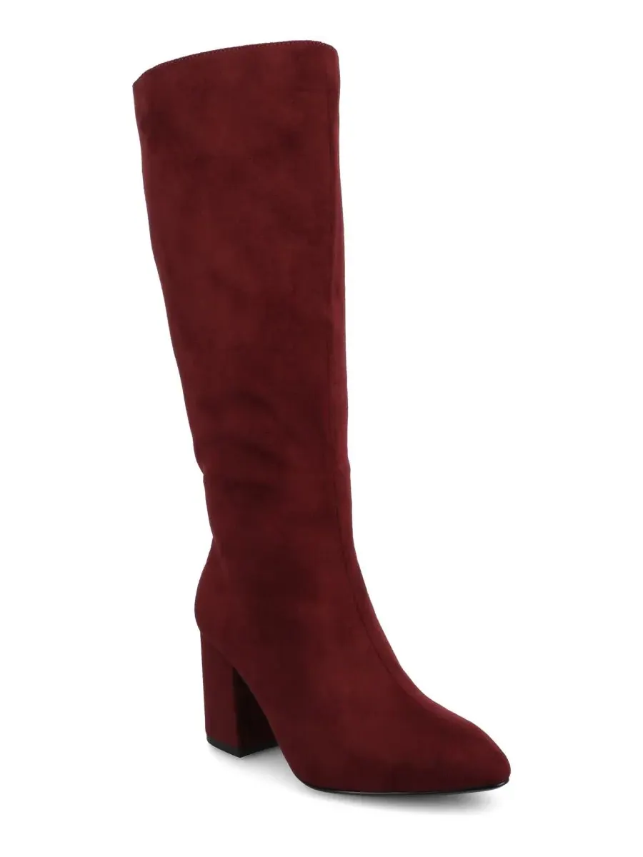 Женские сапоги Ameylia на блочном каблуке до колена Journee Collection, Oxblood Micro