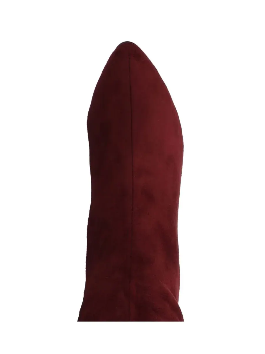 Женские сапоги Ameylia на блочном каблуке до колена Journee Collection, Oxblood Micro — изображение 4 из 7
