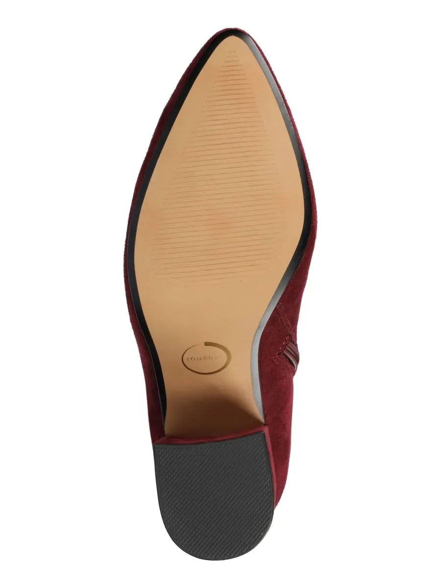 Женские сапоги Ameylia на блочном каблуке до колена Journee Collection, Oxblood Micro — изображение 5 из 7