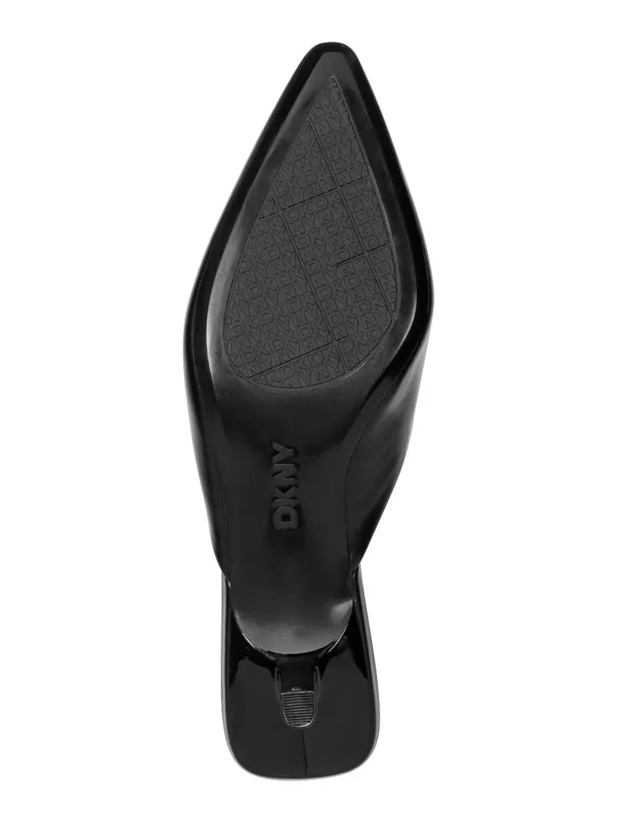 Туфли-мюли с острым носком и каблуком-рюмочкой Nabil Mule DKNY — изображение 4 из 5, черный