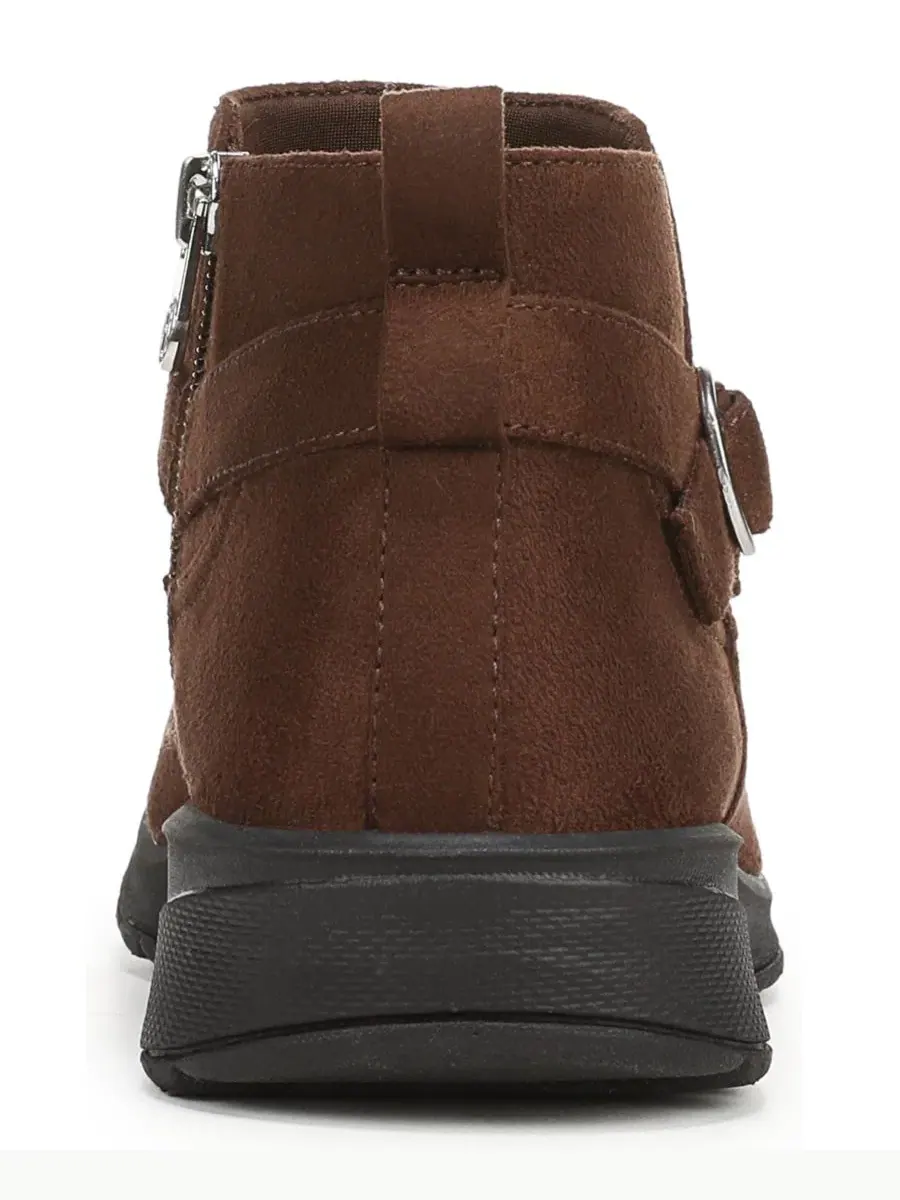 Ботинки-ботильоны на низком каблуке с молнией Guilder Zip Round Toe Short Boots LifeStride — изображение 3 из 5, коричневый