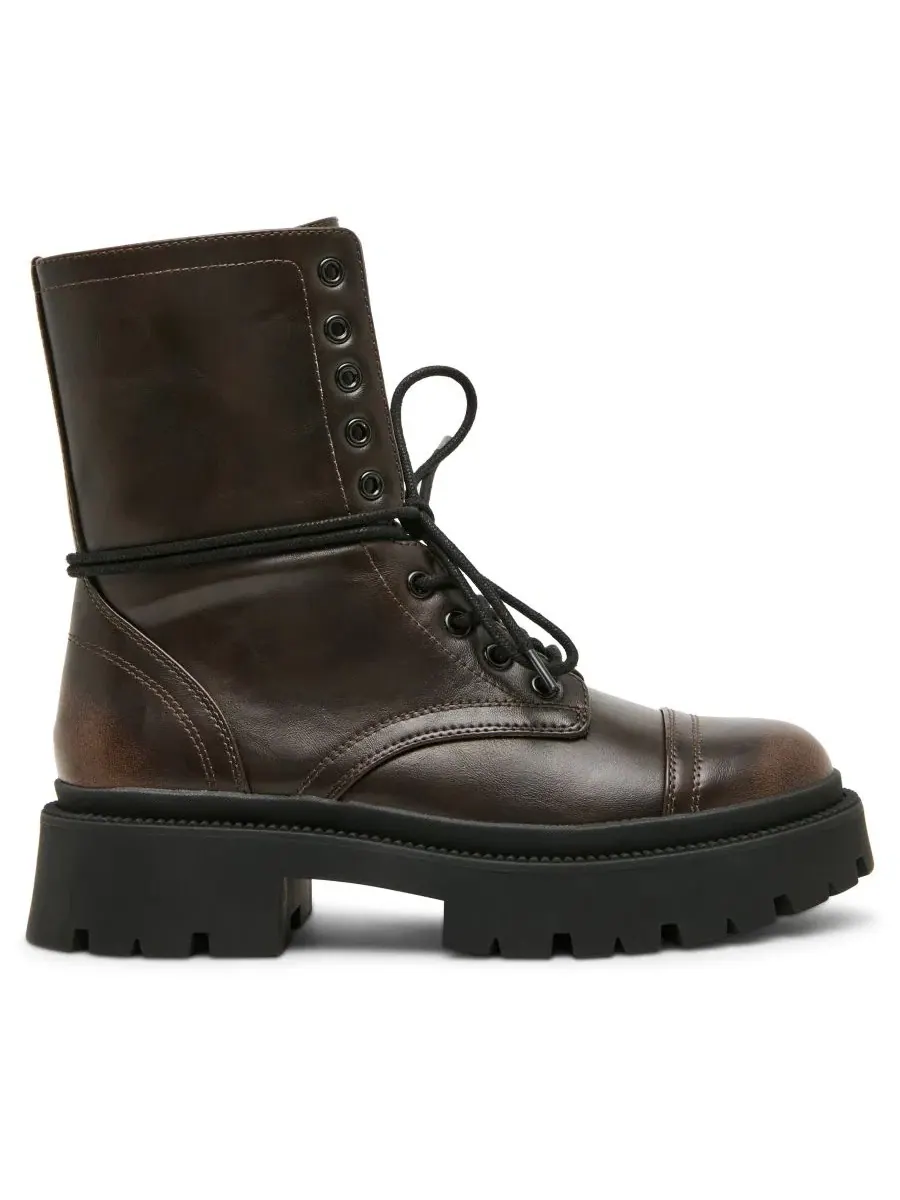 Ботинки-челси Ariella Lace-Up Lug Combat Madden Girl — изображение 2 из 7, коричневый