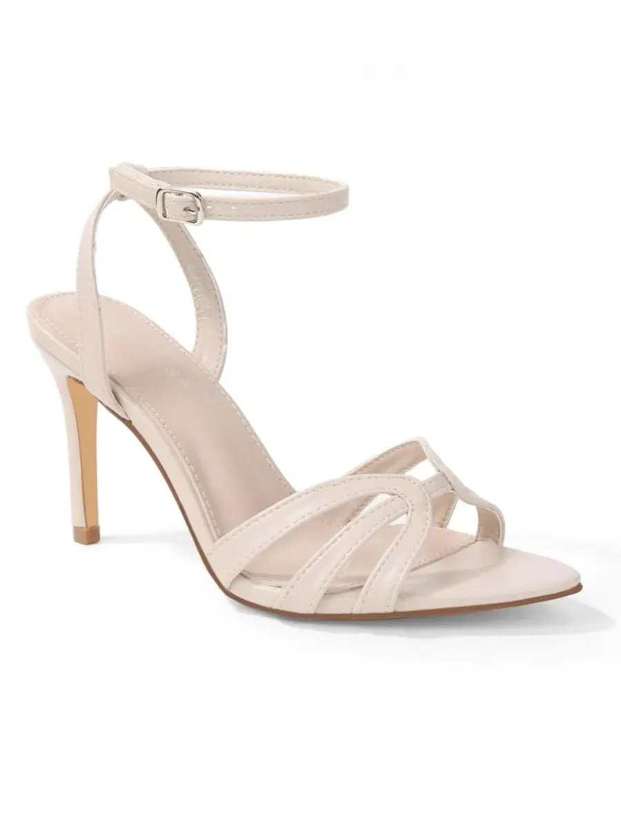 Босоножки на каблуке Harlee Strappy Ankle Strap Stiletto Sandals BERNESS — изображение 1 из 7, бежевый