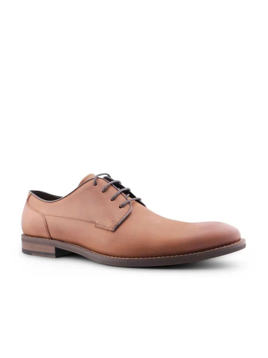 Мужские кожаные туфли Hudson Dress Casual на шнуровке с гладким носком Blake McKay — бежевый