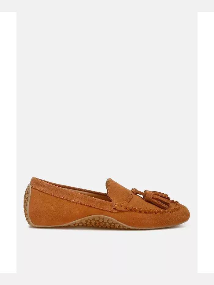 Кипстар Лоферы с круглым носком и кисточками из замши Rag & Co