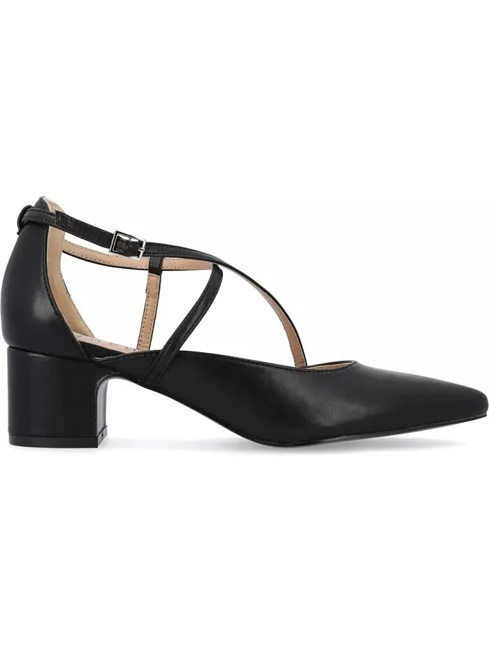 Женские туфли-лодочки Galvinn Crisscross с острым носком Journee Collection — изображение 2 из 9, черный