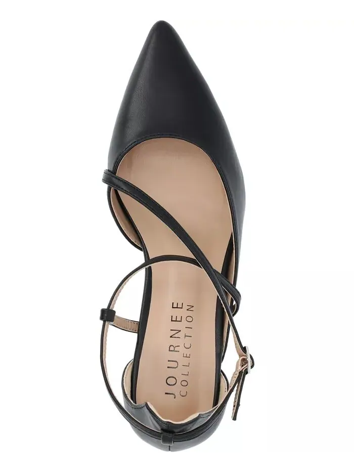 Женские туфли-лодочки Galvinn Crisscross с острым носком Journee Collection — изображение 4 из 9, черный