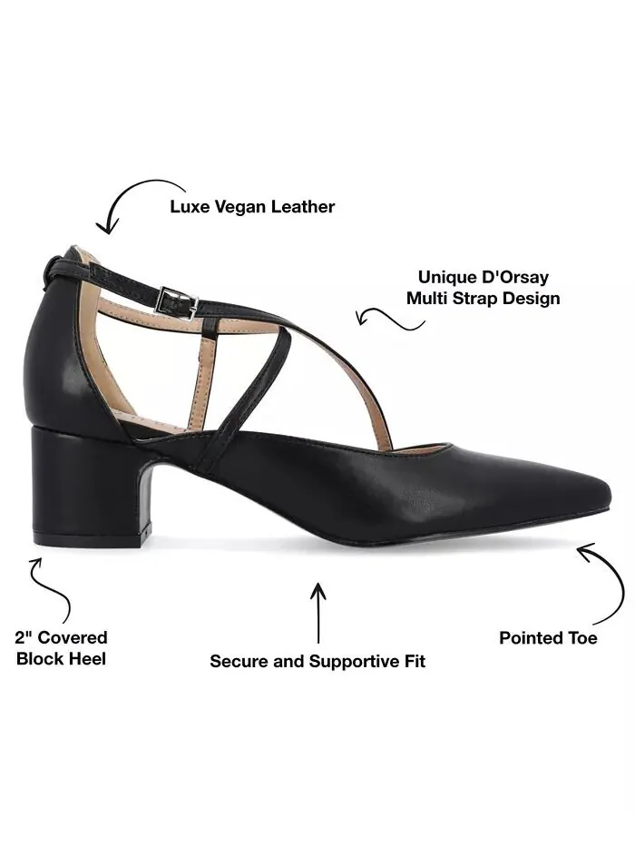 Женские туфли-лодочки Galvinn Crisscross с острым носком Journee Collection — изображение 6 из 9, черный