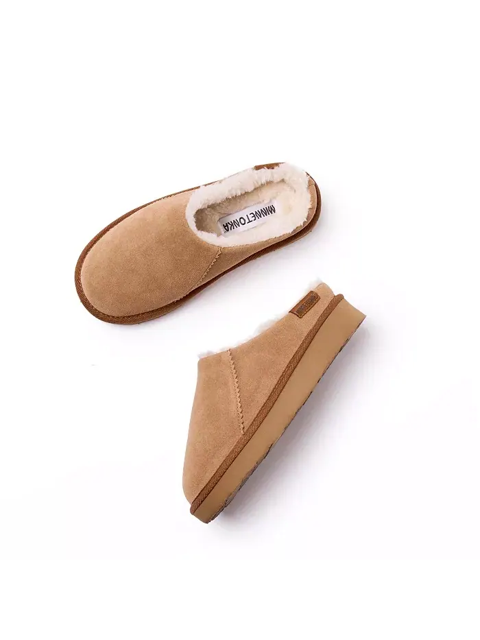 Женские замшевые тапочки Coze Around Clog Minnetonka — изображение 2 из 6, корица