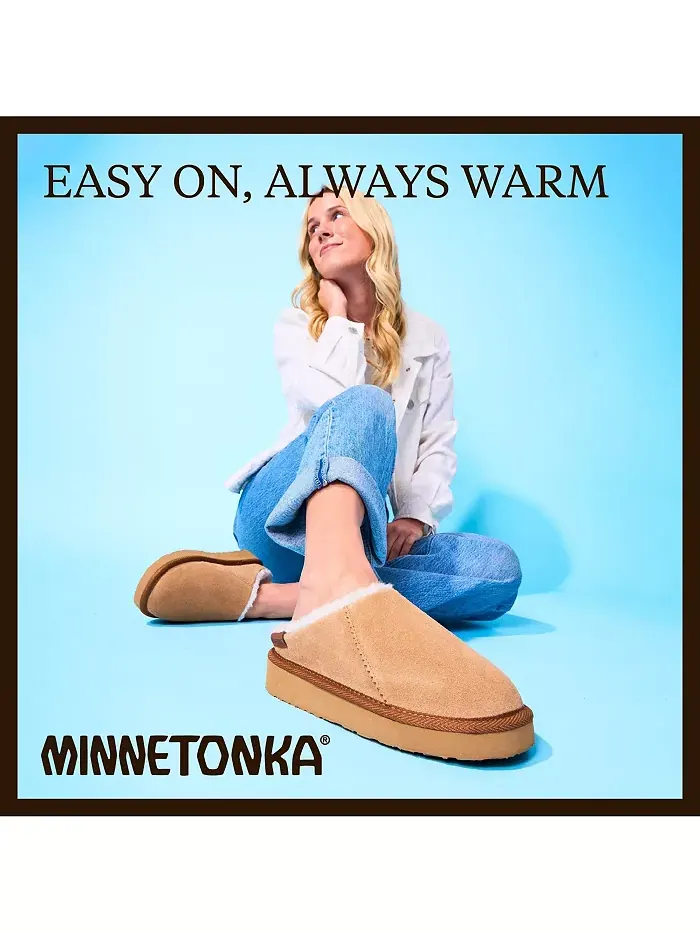 Женские замшевые тапочки Coze Around Clog Minnetonka — изображение 3 из 6, корица