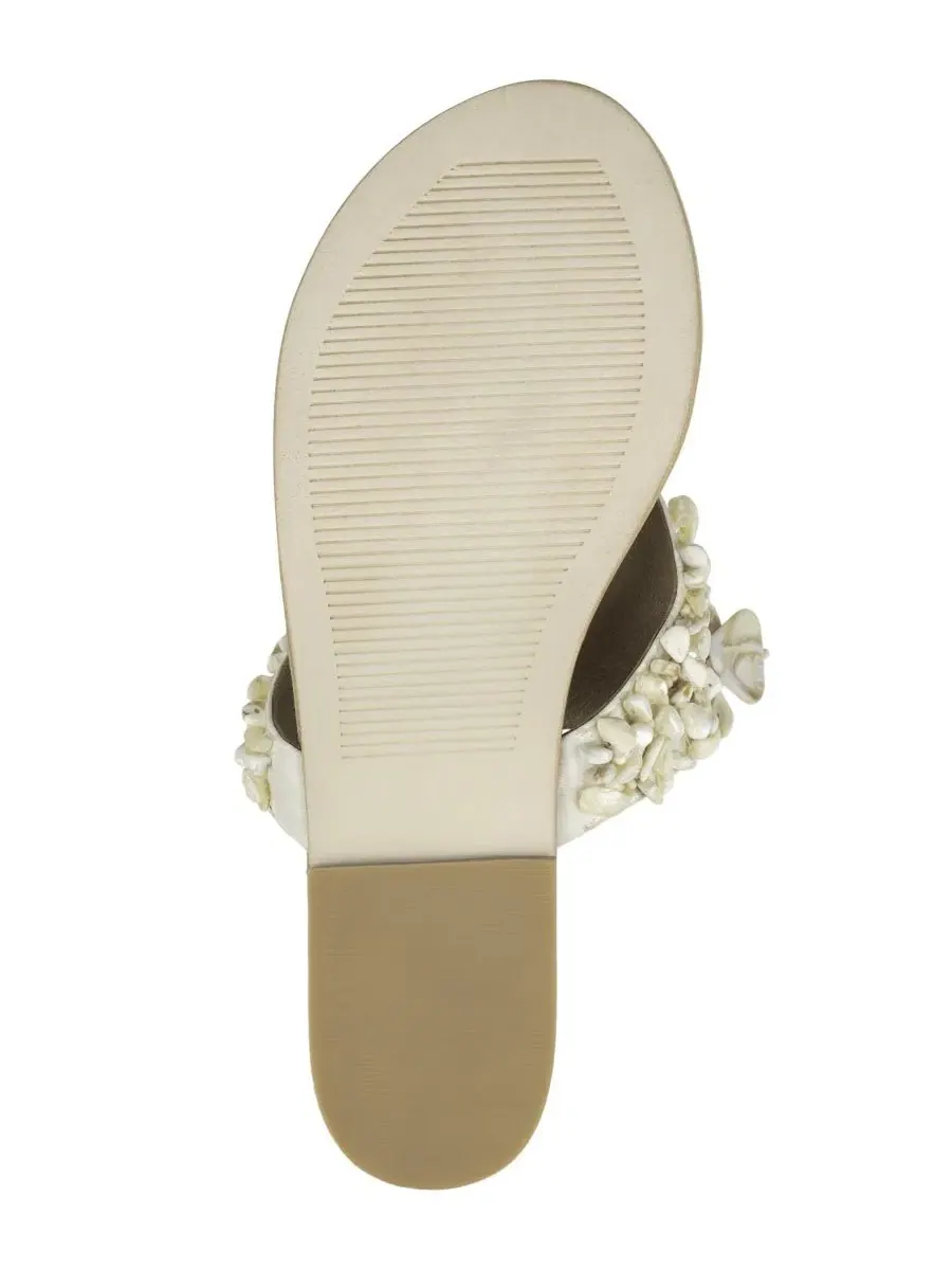 Женские сандалии-вьетнамки Tidal Wave Shell Thong Flat Sandals Jeffrey Campbell — изображение 5 из 5, бежевый