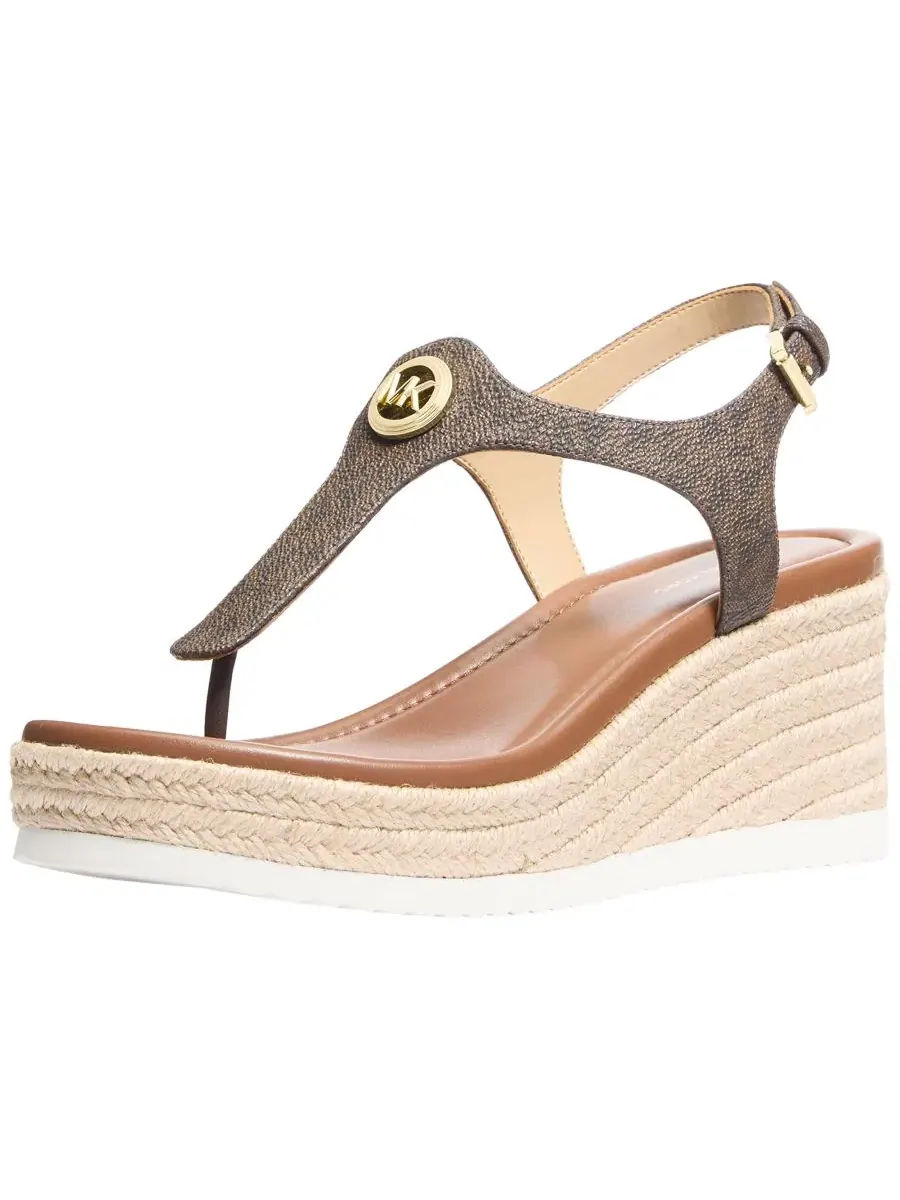 Женские сандалии на танкетке Val Thong Michael Kors — изображение 4 из 4, коричневый