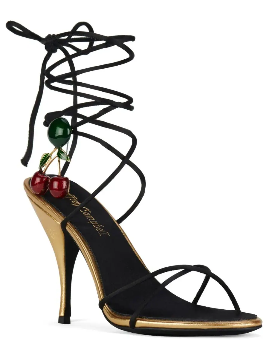 Босоножки на каблуке с ремешками Georja Lace-Up Jeffrey Campbell — черный