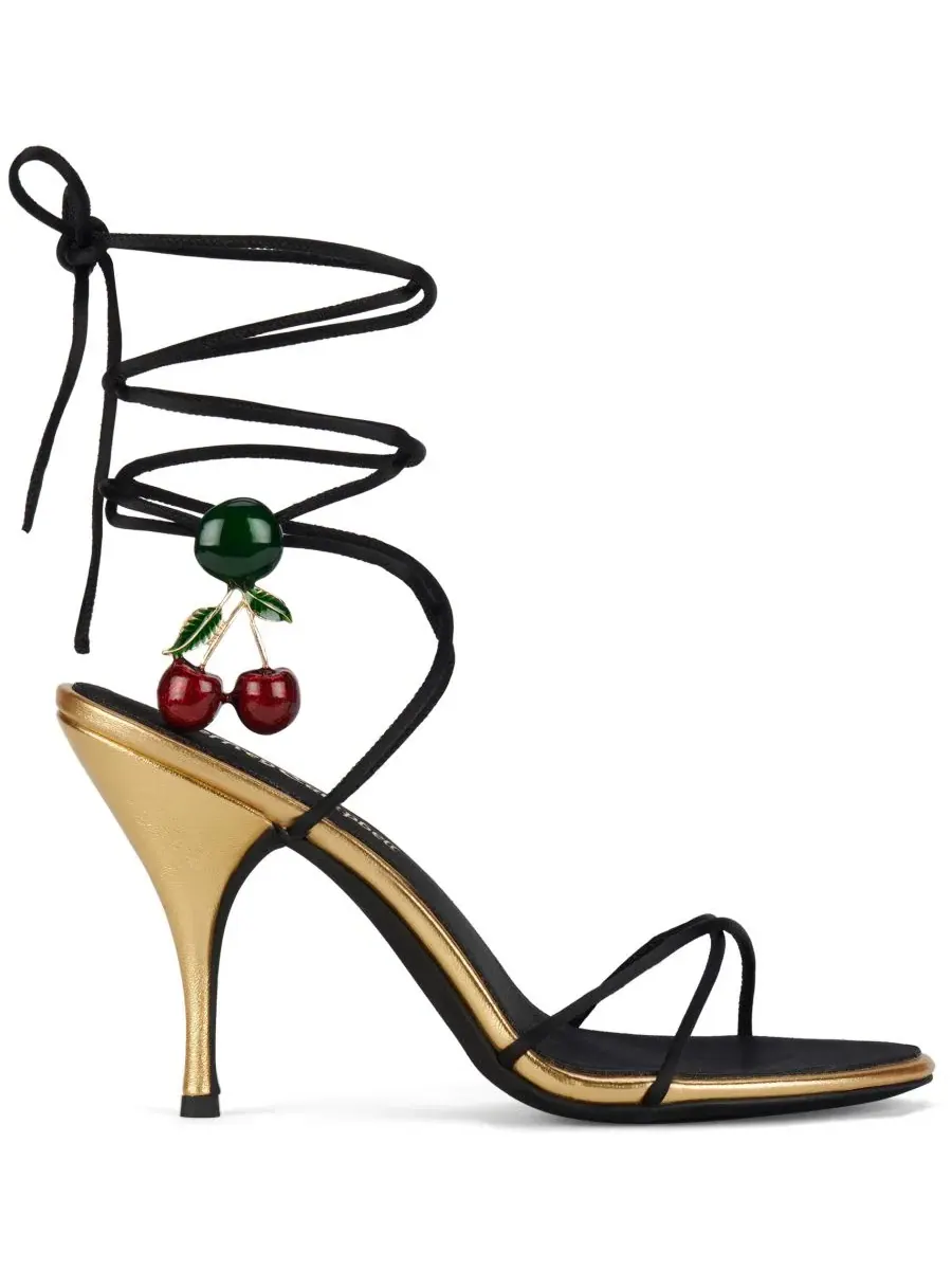 Босоножки на каблуке с ремешками Georja Lace-Up Jeffrey Campbell — изображение 2 из 5, черный