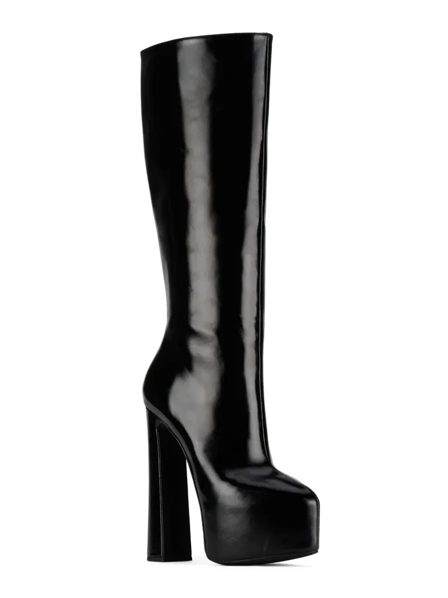 Женские высокие сапоги на платформе с полной застежкой-молнией Unleashed Jeffrey Campbell — черный