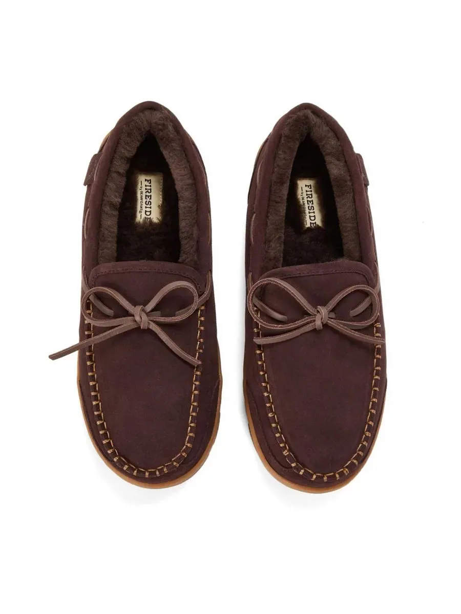 Dearfoams Мужские мокасины Forster из натуральной овчины — изображение 4 из 5, коричневый