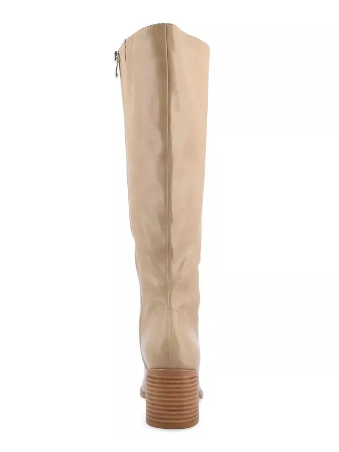 Женские сапоги Romilly Wide Width Round Toe Block Cabble High до колена Journee Collection — изображение 3 из 8, бежевый
