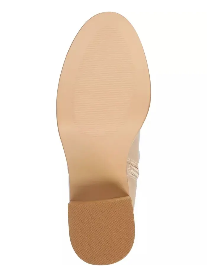 Женские сапоги Romilly Wide Width Round Toe Block Cabble High до колена Journee Collection — изображение 5 из 8, бежевый