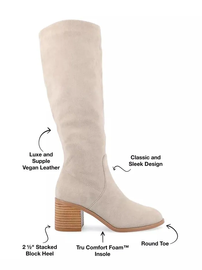 Женские сапоги Romilly Wide Width Round Toe Block Cabble High до колена Journee Collection — изображение 6 из 8, серый