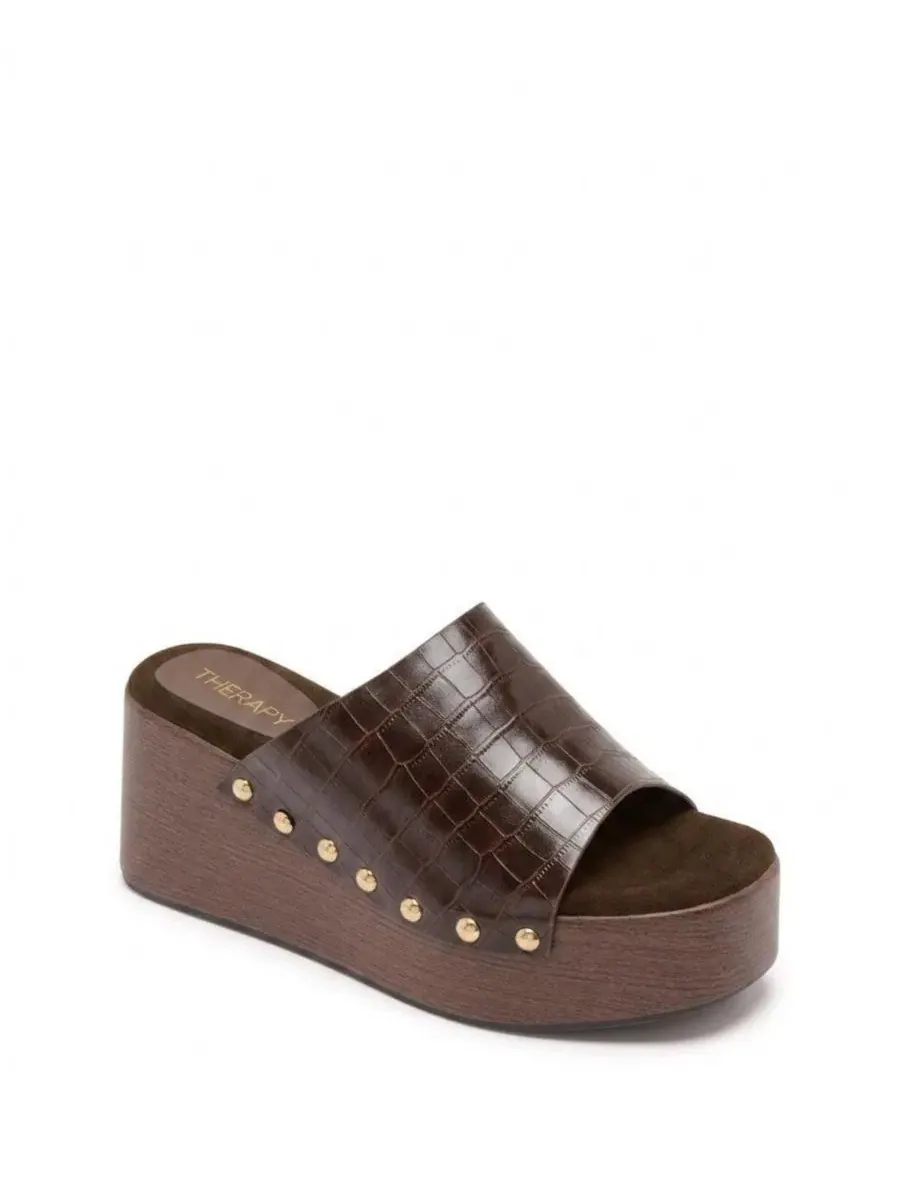 Клоги на платформе с цепочкой из ПУ Therapy Australia, Chocolate Croc Pu — изображение 1 из 5