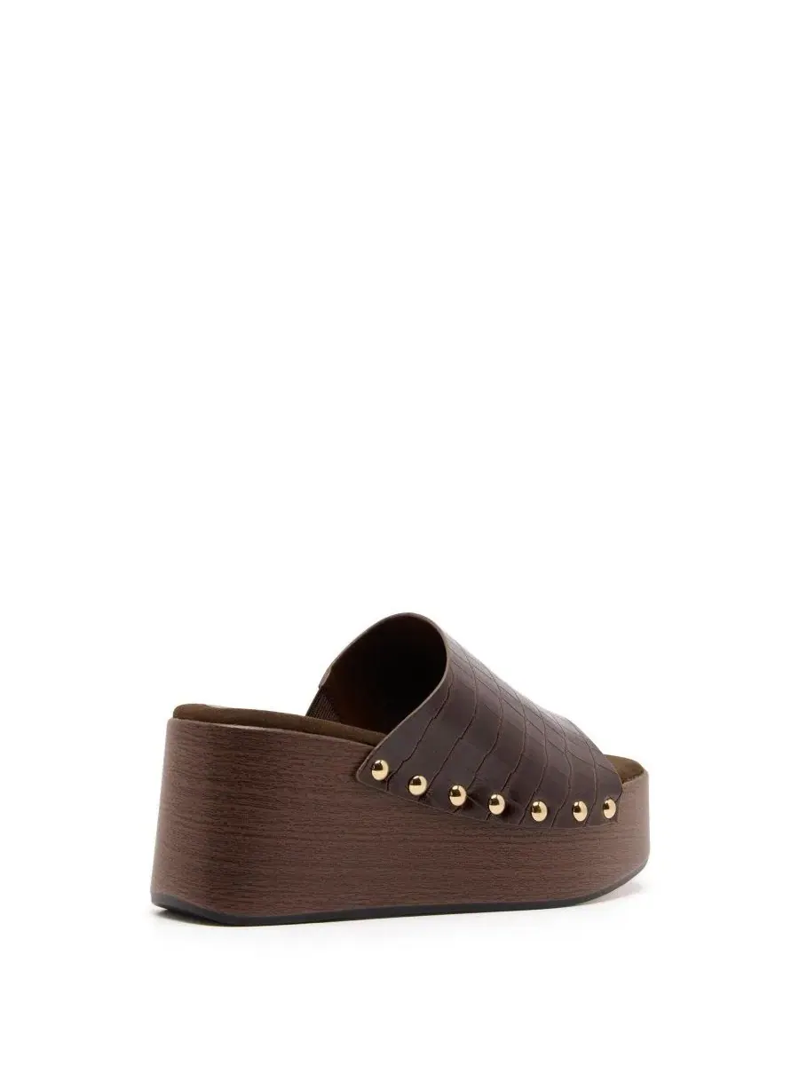 Клоги на платформе с цепочкой из ПУ Therapy Australia, Chocolate Croc Pu — изображение 3 из 5