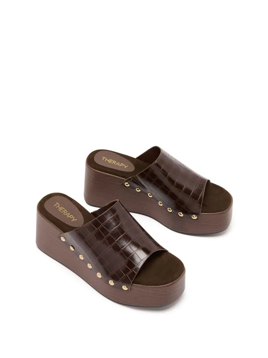 Клоги на платформе с цепочкой из ПУ Therapy Australia, Chocolate Croc Pu — изображение 5 из 5