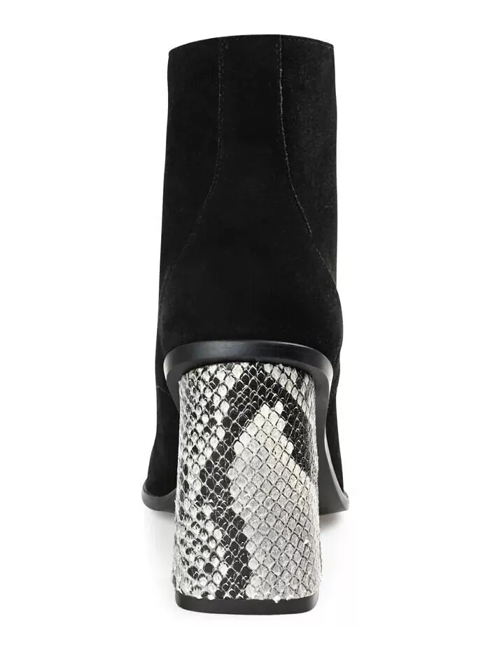 Женские ботильоны Edda Snake Print Block Heel со шнуровкой Journee Signature — изображение 3 из 10, черный