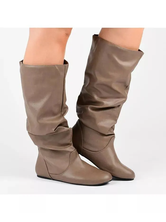 Женские сапоги Jayne Wide Calf Slouchy выше колена Journee Collection — изображение 6 из 10, черный
