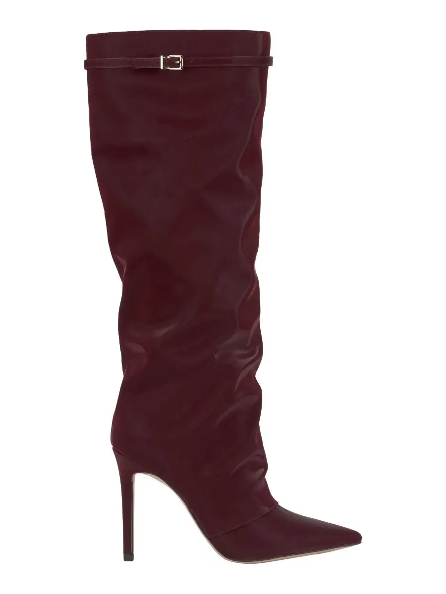 Ботинки на каблуке Paeril Tall Wide-Calf Slouch Stiletto Jessica Simpson, Dark Cherry Sateen — изображение 2 из 6
