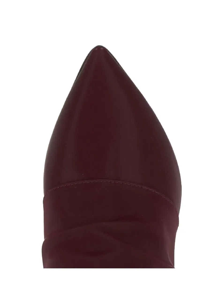 Ботинки на каблуке Paeril Tall Wide-Calf Slouch Stiletto Jessica Simpson, Dark Cherry Sateen — изображение 4 из 6