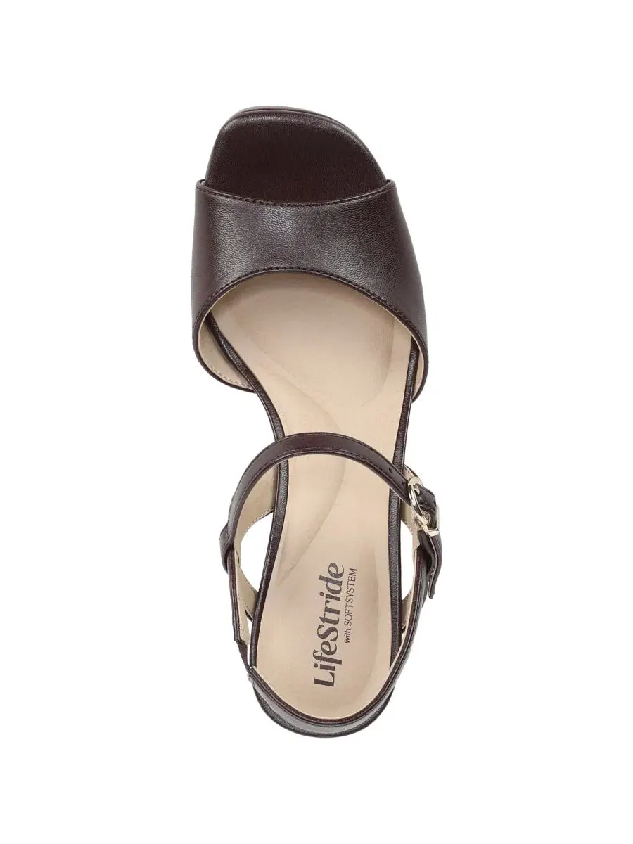 Босоножки на платформе с открытым носком Gwendolyn LifeStride, Chocolate Plum Faux Leather — изображение 4 из 5