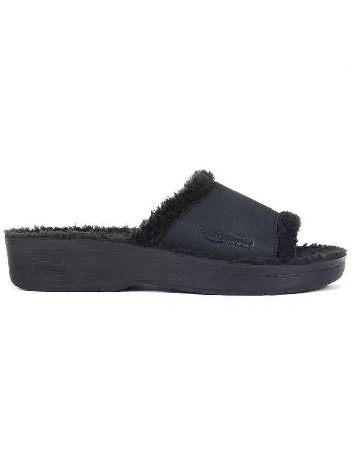 Женские слайды Aspen Fuzzy Strap с поддержкой свода стопы Aerothotic — изображение 3 из 5, черный
